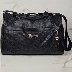 Juicy Couture Black GP Liquorice Heartless Weekender Duffle Bag
